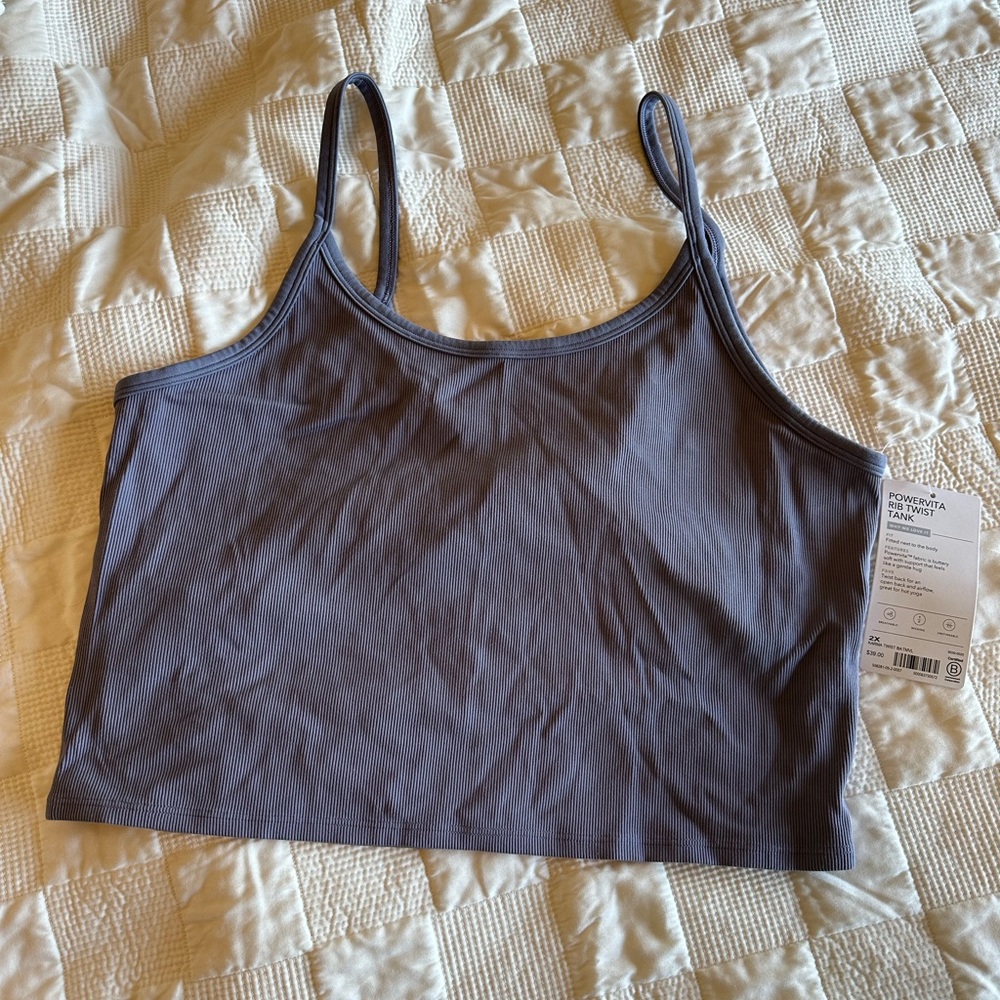 Athleta NWT Purple Ribbed Crop Tank Top